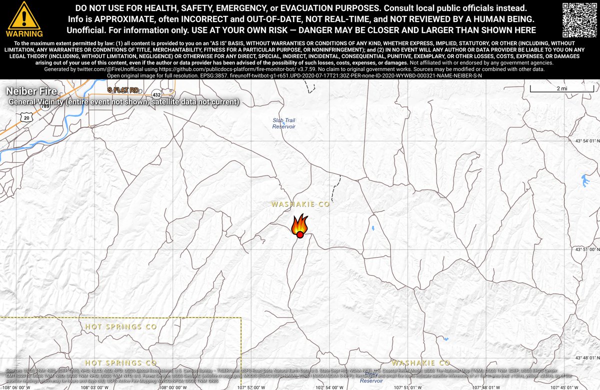 RockyMtnFireBot's tweet photo. #NeiberFire 🔥 unofficial, automated update.
~11mi S of Worland, WY. ⚠️ DO NOT USE FOR SAFETY PURPOSES - See officials instead. May be incorrect; disclaimers in images. https://t.co/jLNThZTjsm