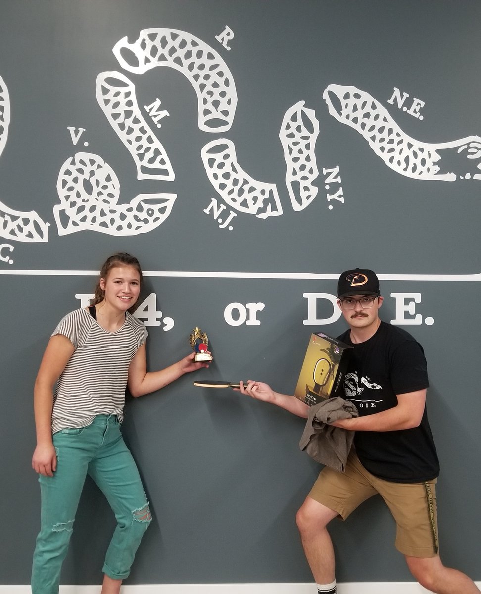 d4webdesign's tweet photo. Completed our first doubles ping pong tournament today! The team Slamstown beat the team Shreddsville 21-17. Great game with many epic saves and volleys. Congratulations on the win Mackenzie and Will. :)

#rockon #ballsoffury #d4bbq #wetakepingpongseriouslyroundtheseparts https://t.co/sRzvTkTW7L