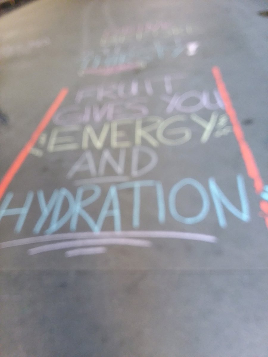 CtFeeders's tweet photo. @safetyfirstNED @KurtMarxSafety @MarcCaputoNED Stratford Twi had their chalk talk path as employees participated in the hydration station. #nedjuly2020takeaway https://t.co/MFW5zuDjhY