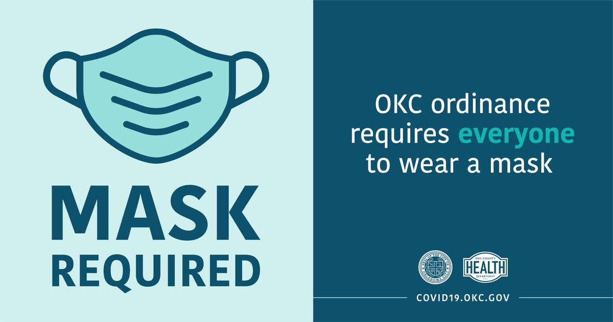 cityofokc's tweet image. The City Council voted in a special meeting Friday to approve an emergency public safety ordinance requiring face coverings in indoor public places throughout #OKC. It took effect immediately. Details: okc.gov/Home/Component… #COVID19 #coronavirus