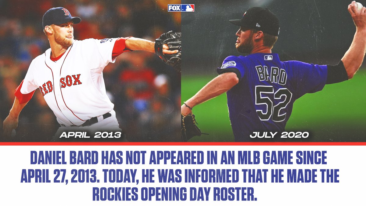 It has been 7 years since Daniel Bard appeared in the big leagues. Now, he'll be with the <a href="/Rockies/">Colorado Rockies</a> on Opening Day.

Talk about never giving up 👏👏