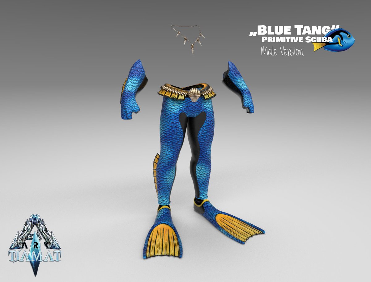 ProjectTiamat's tweet photo. Here we go!! The final Blue Tang Scuba for the male character. Female coming soon as well ❤️🥰 

@survivetheark @ZenRowe #ARKModProgram #playARK #modding #gear #blender #substancepainter #ue4 #armor #scuba #bluetang #dori #letsgodiving #projecttiamat https://t.co/PZtRh2d5KI