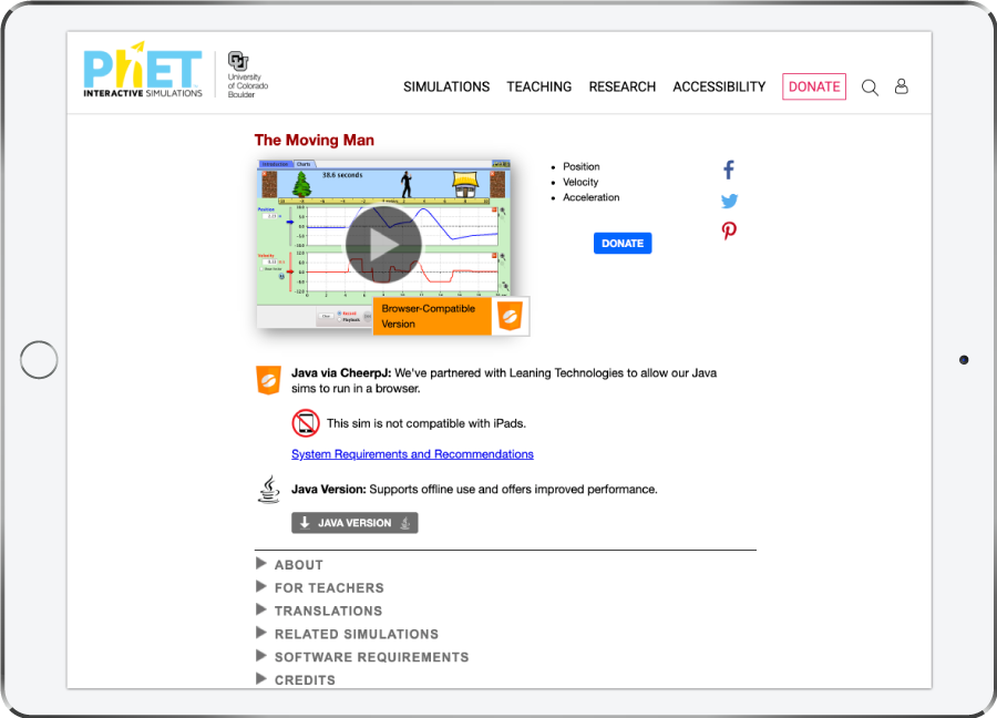 PhETsims's tweet photo. MORE HUGE NEWS! 

Run your favorite Java simulation in the browser - direct from the PhET website! We fully integrated our 57 'Java via CheerpJ' sims into the website, providing refreshing access to some of our most popular simulations. https://t.co/l3zsDWrjVD 

Check it out! https://t.co/B5XLMXvORV