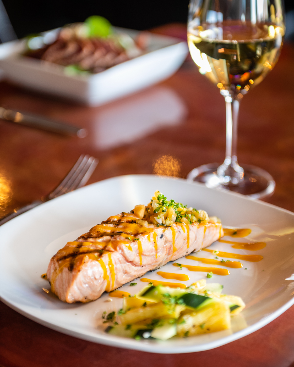 LiveAtSBG's tweet photo. Life isn't always perfect, but at our place, our fresh fish and a glass of wine will be. https://t.co/xgRA0ZaAH9