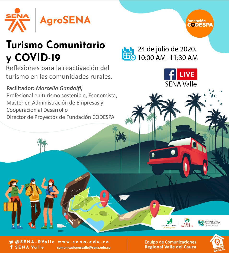 🤩En el #SENAValle le apostamos al turismo rural,👨‍🌾🧳🗺 por eso AgroSENA te trae a Marcello Gandolfi, Director de proyectos de <a href="/CODESPA/">CODESPA</a> . No te pierdas esta charla Internacional y ¡aprende de los mejores! 👉24 de julio 10:00a.m. por Fabook live de #SENAValle. #ManosALaObra