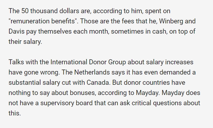 There were even demands for a salary cut - but there's no oversight over bonuses, thanks to JLM's opaque network devoid of accountabiliy. Probably he and Winberg did not pay taxes in the Netherlands.So, this is why I call Le Mesurier a criminal fraudster - without reservation!