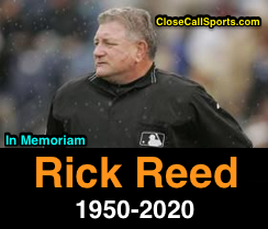 CloseCallSports's tweet photo. Rick Reed, the MLB umpire who survived two strokes during his umpiring career, died Thursday at the age of 70.

The Detroit native officiated his first American League game in 1979, later serving as a crew chief across Major League Baseball until his 200… https://t.co/fiRA3ynV7x https://t.co/zp54E9gkUn