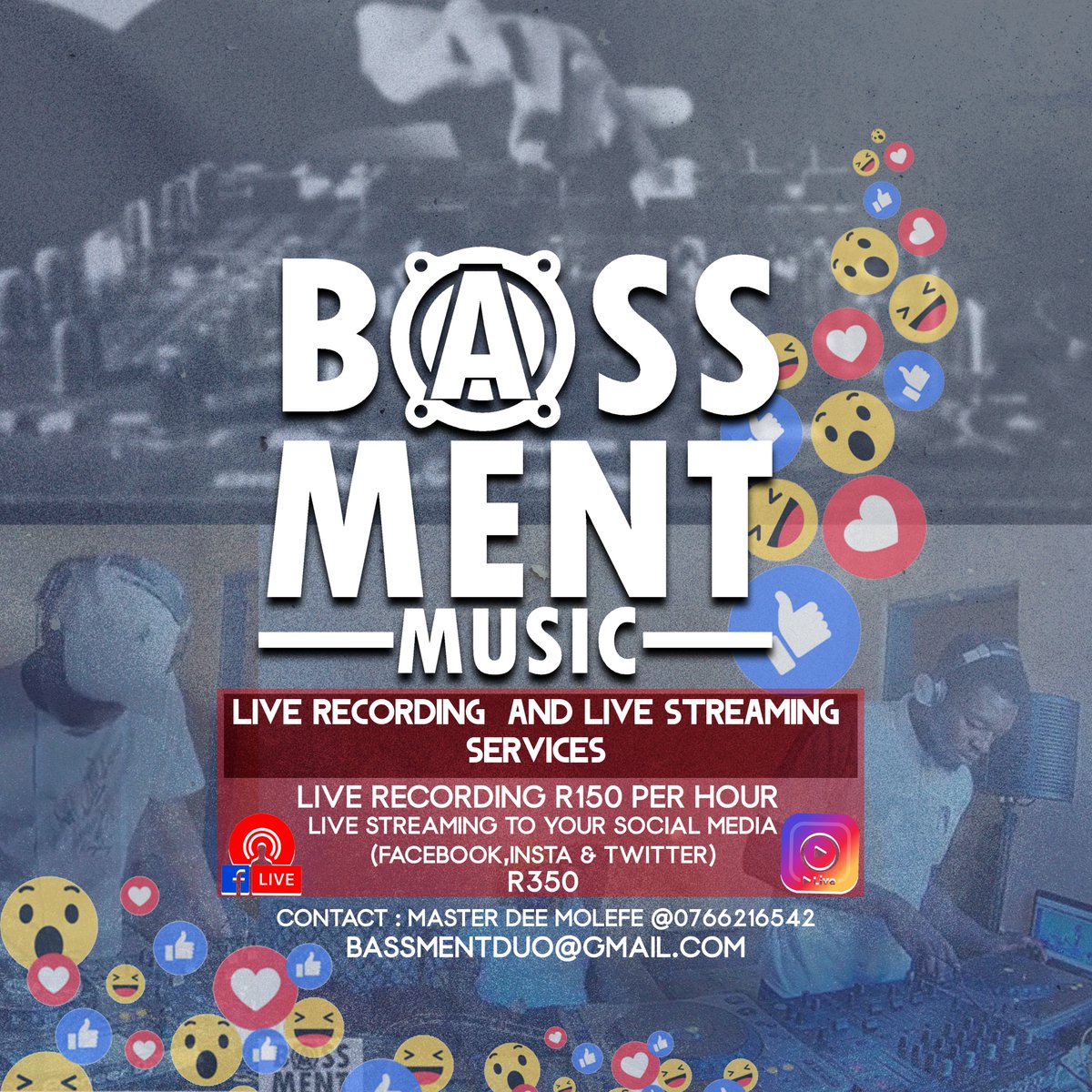 bassmentmusicsa's tweet photo. Who Would Like To Take Advantage Of Our PROMO LIVE RECORDING AND LIVE STREAMING SERVICES ?  
Get In Touch
0766216542 Calls &amp; Whatsapp

https://t.co/m01Pmd8sOa  Reference  

#DJSBU https://t.co/TZ2klBLOM3