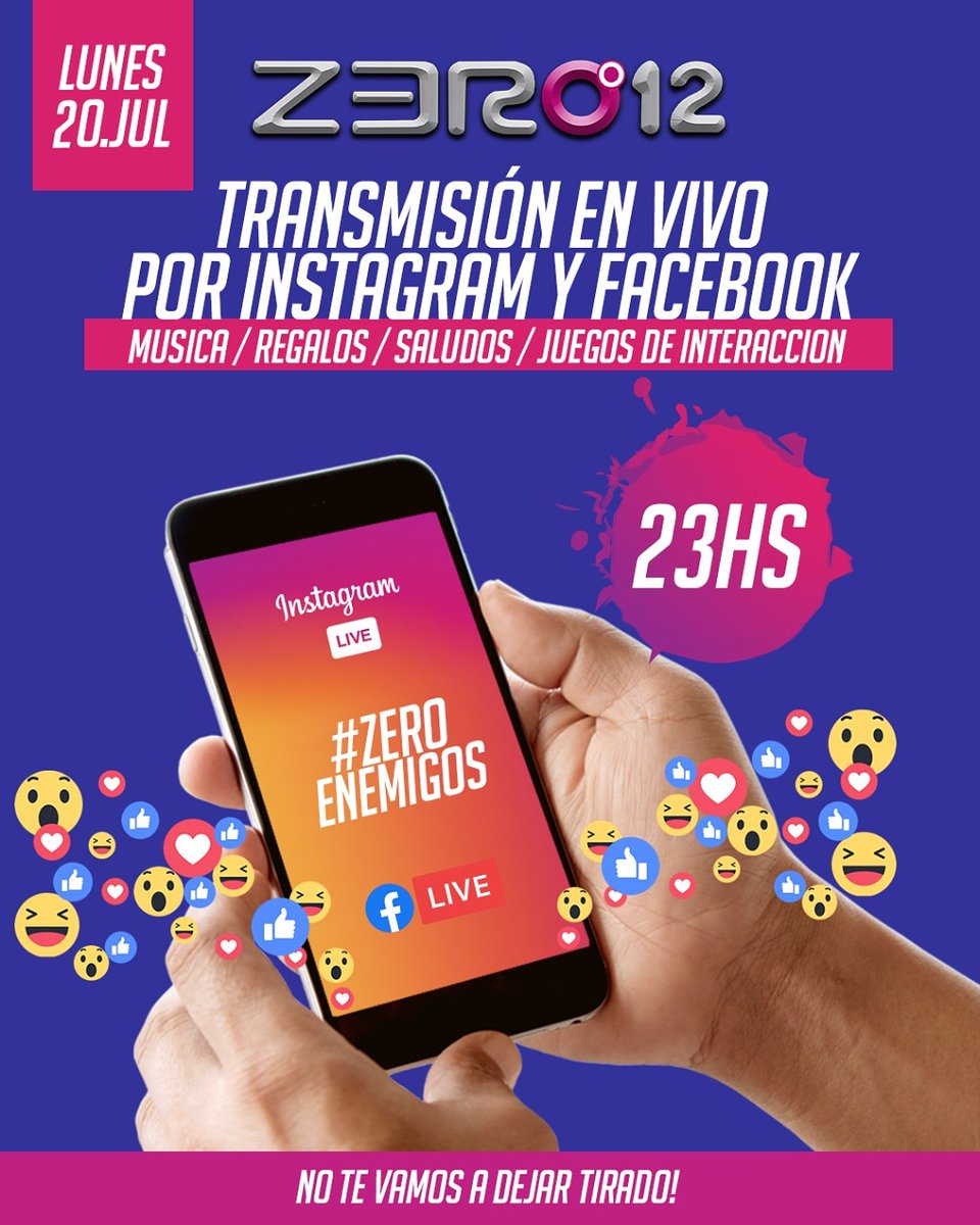 ZeroDoceFiestas's tweet photo. 🔥ATENCIÓN🔥
LUNES 20 // 23HS // TRANSMISIÓN EN VIVO POR INSTAGRAM Y FACEBOOK!!
 
👉🏼 TERMINAMOS EL DÍA DEL AMIGO JUNTOS CON MÚSICA, REGALOS, SALUDOS A TU GRUPITO Y ALGUNOS JUEGOS INTERACTIVOS 🥳🚀🙌🏼
 
TE ESPERAMOS!!!!! 😎💣
NO TE VAMOS A DEJAR TIRADO!! 🤜🏼🤛🏼 https://t.co/5ntcJdtaCS