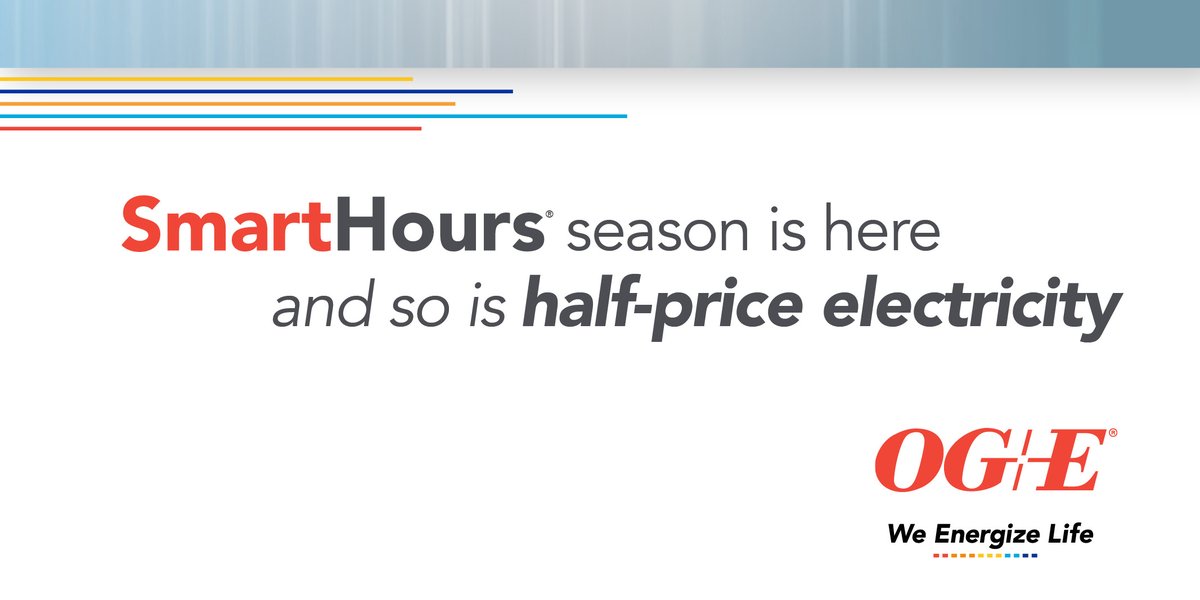 OGandE's tweet photo. Youβre a SmartHours customer, itβs hot, itβs the weekend β and electricity is half price! What are YOU going to do? #smarthours https://t.co/mtQ295OVSl
