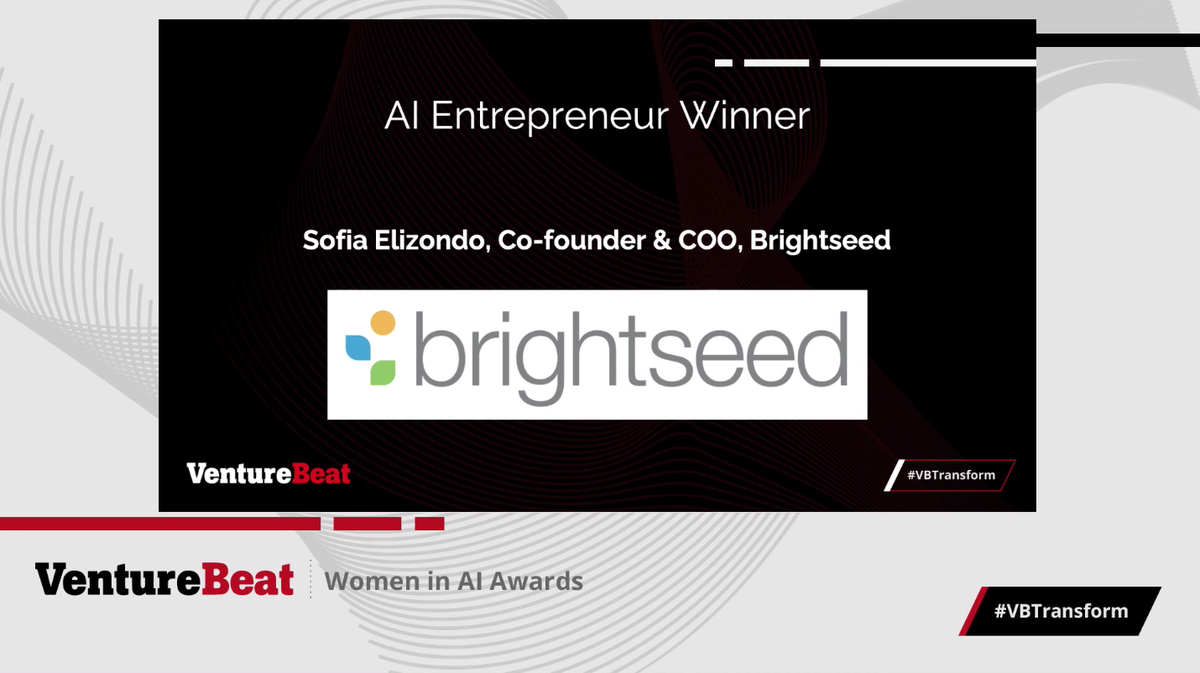 BrightseedBio's tweet photo. Thank you @VentureBeat! Sofia Elizondo, @BrightseedBio's Co-founder & COO is the Winner of this year's #WomenInAI Award in the category of AI Entrepreneur. #VBTransform #ArtificialIntelligence
https://t.co/fOh04gEsJX https://t.co/m8SDzVf3LI