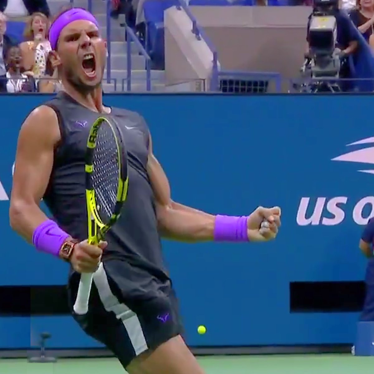 tapestry_intl's tweet photo. Vamos Rafa!
The splendid @rafaelnadal at the the 2019 @usopen. 
#rafaelnadal #tennis #usopen #grandslam #Spaniard #Italian  #talent #athlete #power #strength #newyork #arthurashestadium #rafa #muscle #champion https://t.co/a2LA4FrsWS