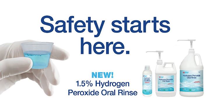 denmatdental's tweet photo. #DenMat's NEW Hydrogen Peroxide Oral Rinse https://t.co/eRvTzR9jHb comes in large 64oz and 128oz (1gal) sizes ideal for chairside use and a 16oz patient-friendly bottle. Infection Control by DenMat. Made in the USA! #dental #dentist #dentistry #oralrinse #returntowork https://t.co/EJbPHyheT4