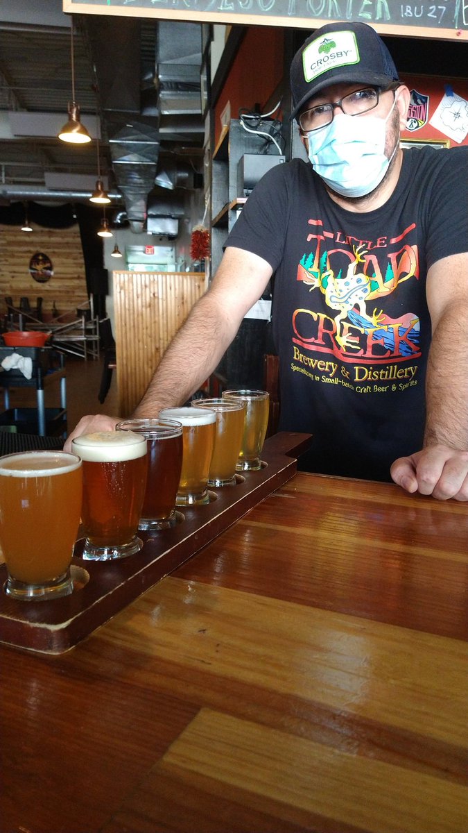 Nothing beats the heat like a flight. Our back and front patios are still open for service Monday-Thursday 3-10, Friday-Saturday 11:30-11:00 and Sunday 11:30-10:00. #atthetoad #craftbeer #summertime #summervibes #hoppin #dontforgetthegrowler