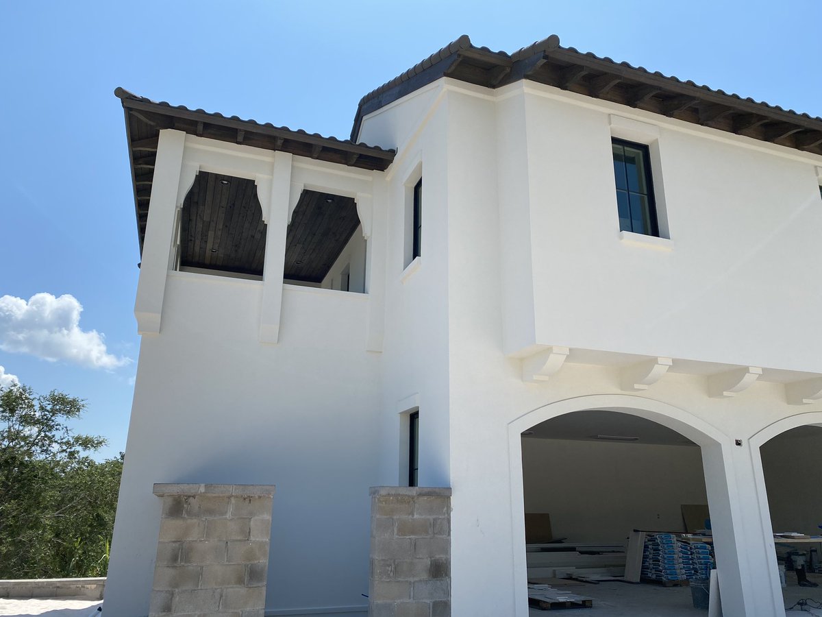 Force5Walls's tweet photo. A few pictures of an almost complete project we did with Loper Const. Walls are Fox Block ICF and exterior porches are LiteDeck.Porch columns are concrete and the highest roof beam is concrete. Certainly one of the BEST!!!   #ICFConstruction. #FoxBlocks. #StickBuiltisForSissies. https://t.co/phRmSiDY73