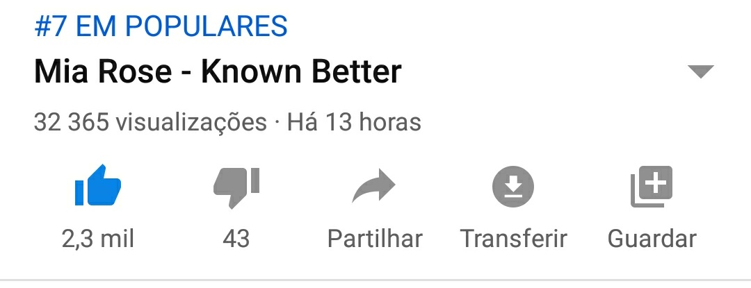 MiaRoseFanClub's tweet photo. Neste momento, o videoclipe da Known Better encontra-se na 7.ª posição dos Populares do YouTube! Amanhã há mais ⚡ #KnownBetterMiaRose https://t.co/deA4anQ4Vi