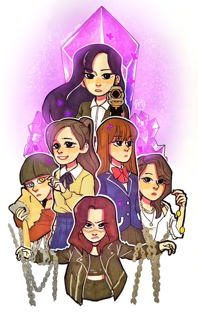 jenni__mon's tweet photo. Amé el MV de #RoSEBlue de las #Dreamcatcher y cayó la inspiración para este fanart, que es una combinación del tradicional y el digital, me esmeré.
#DreamcatcherRoSEBlue https://t.co/2LEgUC7EeV