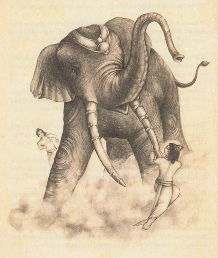 Art of warfareBheem had the power of 10,000 elephants. When Suprateek, the elephant of Bhagdatt tried to strangle him, Bheem even fought Suprateek and gave him tough battle.