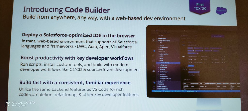 rkarma214's tweet image. Got to know about #CodeBuilder from @adityanaag in #TDX20 #GlobalGathering @IndoreSFDG Meetup. #IndoreOhana