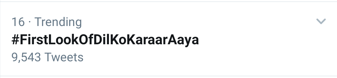 teamsiddharth's tweet photo. Within 10 Min 
 #FirstLookOfDilKoKaraarAaya
Trending on twitter
Use this tag in your every tweets comments and replies 
RT &amp; SPREAD https://t.co/XGgu9e2Rvu
