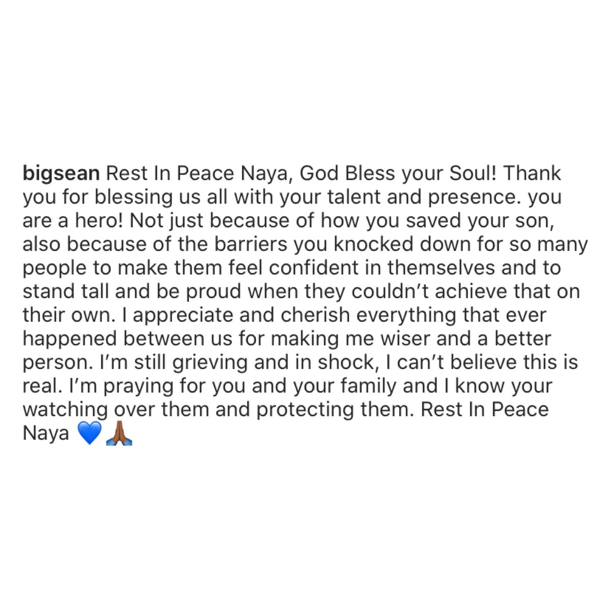 HotFreestyle's tweet photo. Big Sean speaks out. RIP Naya 🙏🏽🕊 https://t.co/NP9Uoq0D9d