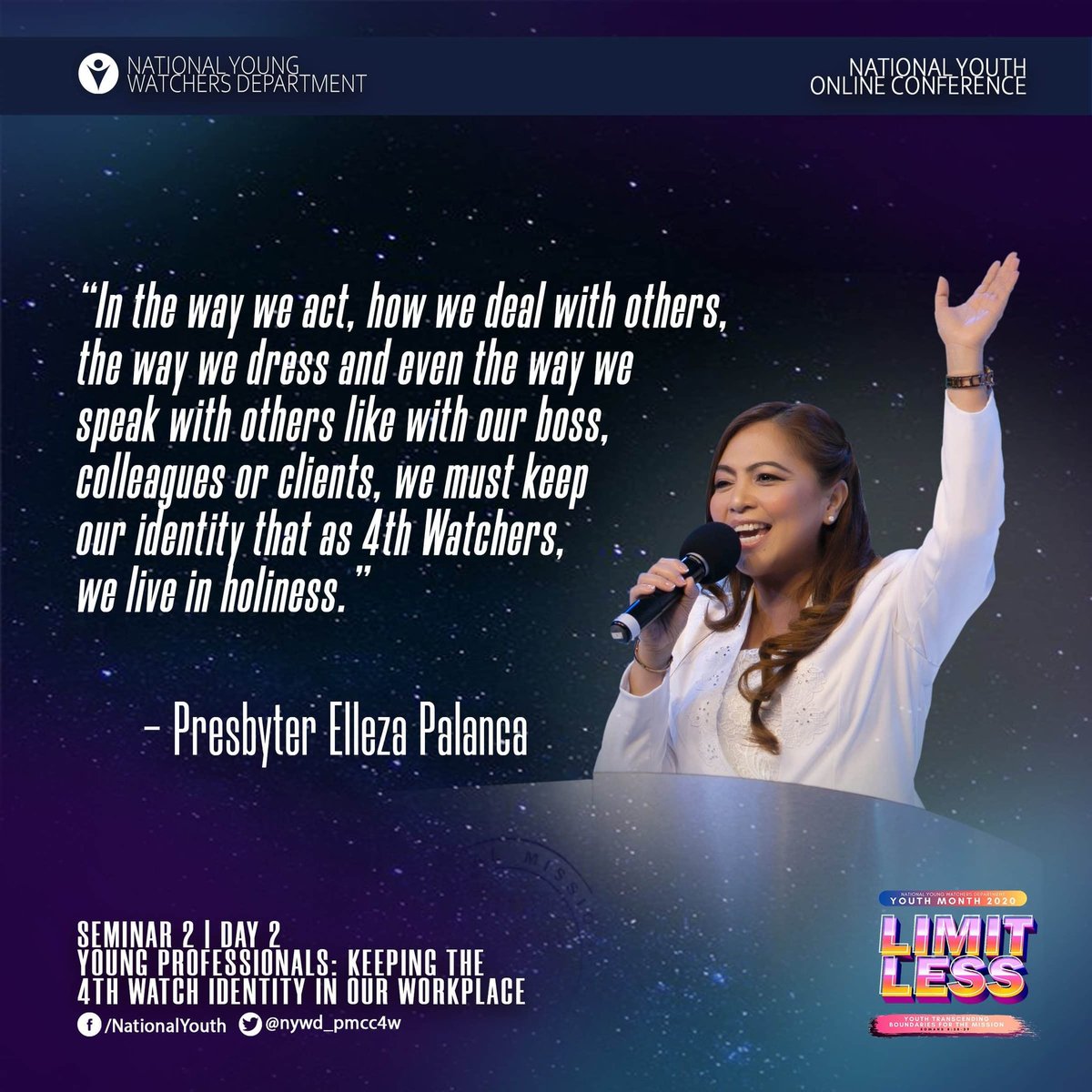 iywd_4w's tweet photo. The Word of God continues to empower spirits and renew the minds of every young watcher. Here are a few power quotes from our esteemed speakers on the second day of National Youth Online Conference. Praise the Lord!
#NationalYouthOnline #YouthMonth2020 #YWLimitless #NYWD #PMCC4W https://t.co/ZEiTNJpngD