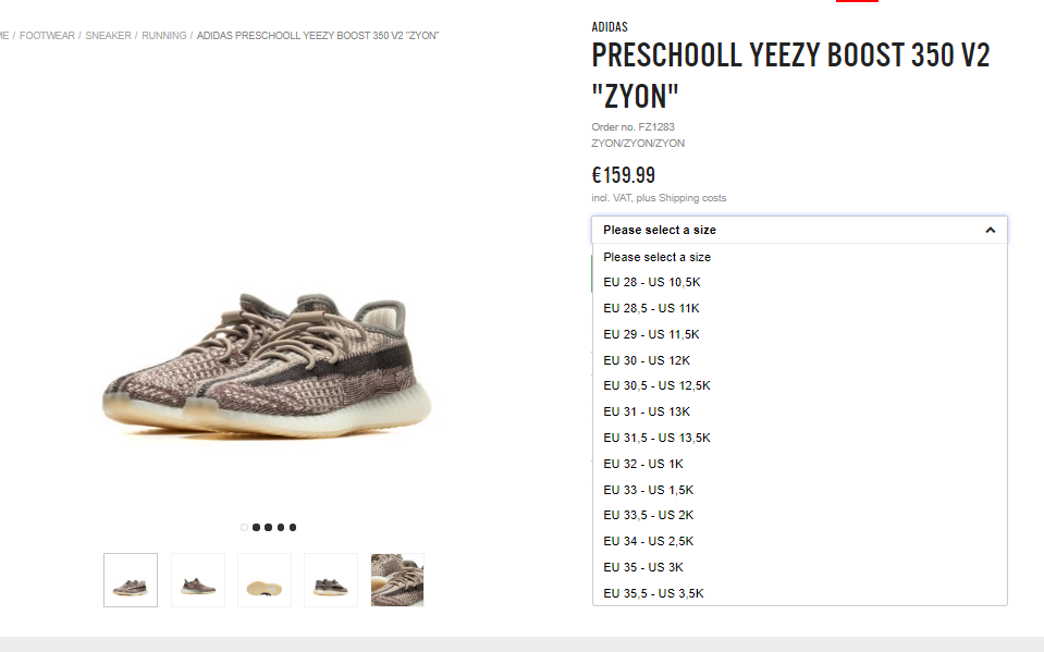 yeezy zyon kids