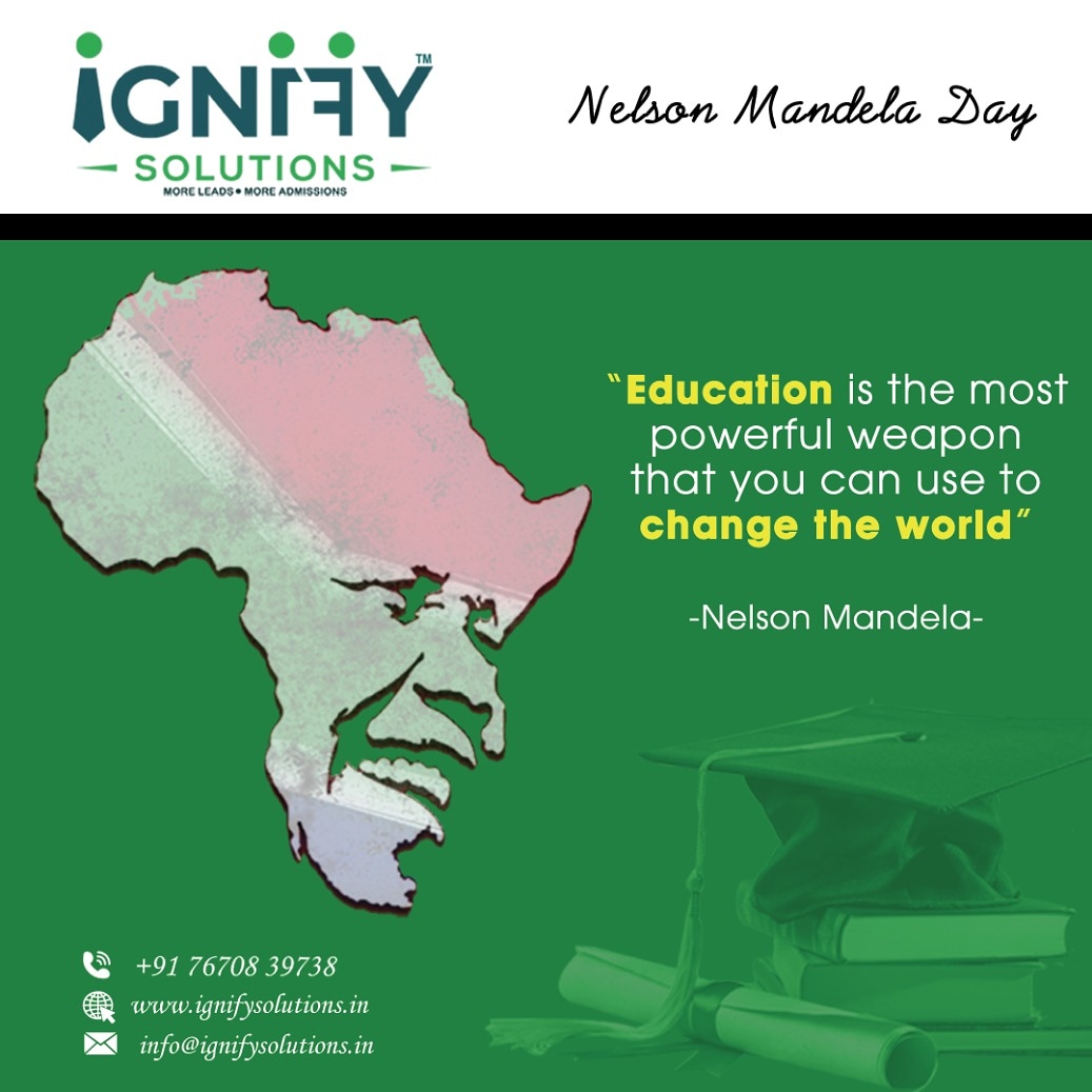 IgnifyS's tweet photo. #NelsonMandela was one of the greatest advocate of peace, solidarity and equality among all human beings. On #MandelaDay, let’s remember the enduring legacy of #Madiba and work for an equitable and inclusive world.

#ignify #admissionenhancement #Admission_processes #Hyderabad https://t.co/3JturJ9vLj