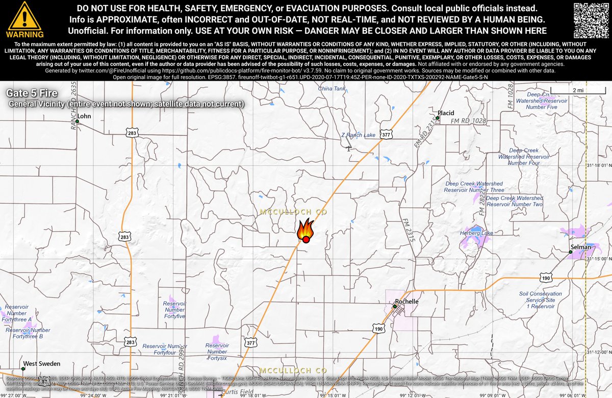 SWFireBot's tweet photo. #Gate5Fire 🔥 unofficial, automated update.
@AllHazardsTFS; ~11mi NE of Brady, TX. ⚠️ DO NOT USE FOR SAFETY PURPOSES - See officials instead. May be incorrect; disclaimers in images. https://t.co/oDmiddGwIj