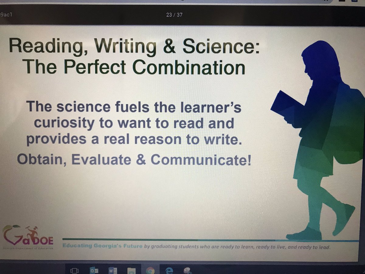 chadwickschild's tweet photo. Great webinar on Reading, Writing and Science with @GaDOEScience today! Thanks for the great ideas and resources! @klbsci https://t.co/Jmue5XjuHn