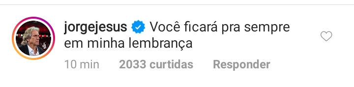 goldorayo's tweet photo. Ok, esse comentário do Jorge Jesus na foto do Vitinho me destruiu. https://t.co/y0DMLGc0S6