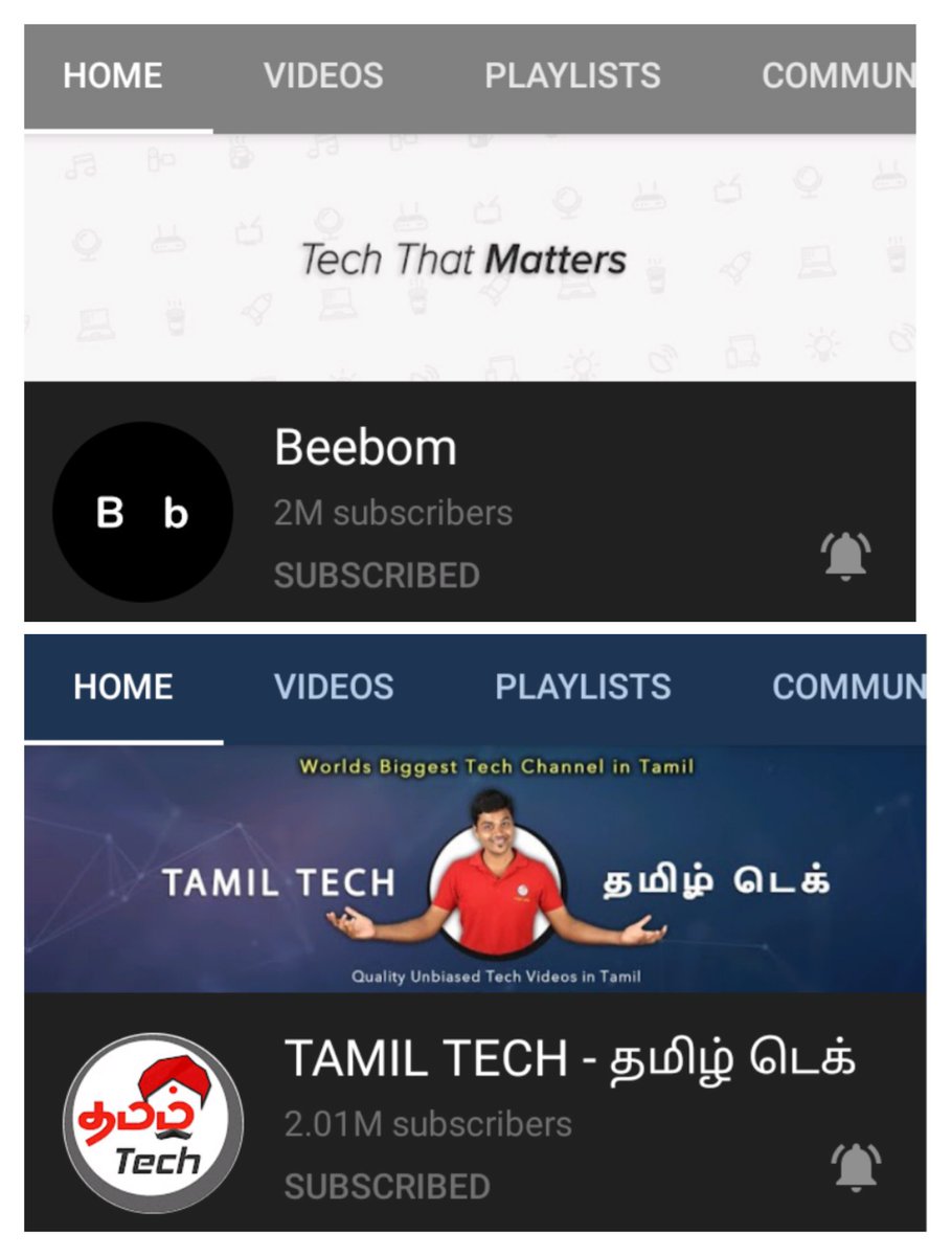 ImSujit_'s tweet photo. Congratulations to @beebomco and @TamilTechOffici for reaching 2M Subscribers. After all the struggles, you are finally in this position now. Continue your successful journey. And congratulations to our @geekyranjit for reaching almost 3M. #Beebom2M  #TamilTech2M . https://t.co/S3bONcvAfb