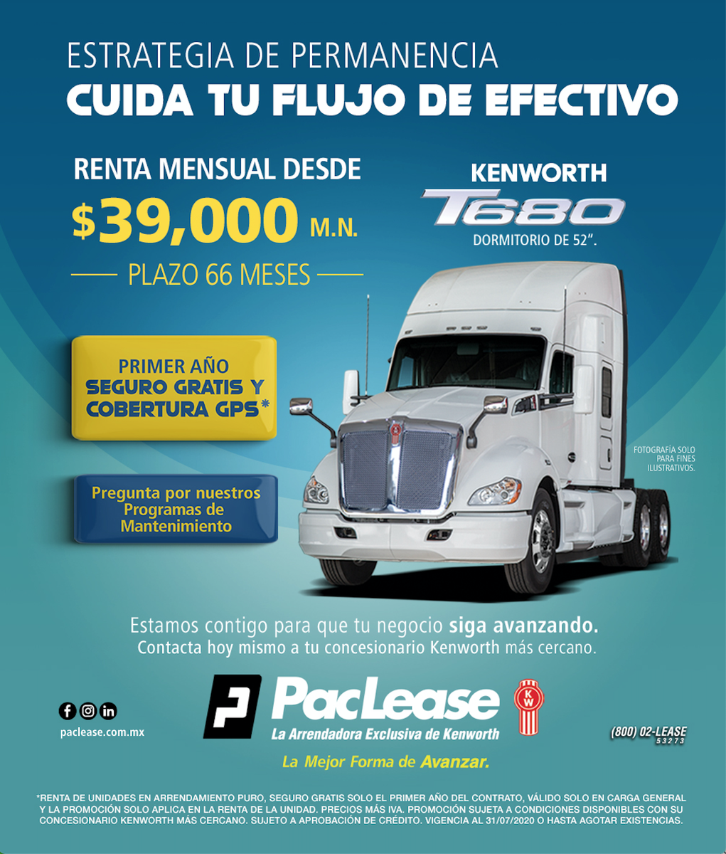 KenworthMexico's tweet photo. GRAN PROMOCION DE ARRENDAMIENTO DE PLM 
Las Estrategias de Permanencia continúan... Por este mes, además del atractivo precio, el seguro por el primer año es GRATIS. Aprovecha hoy mismo. #SeguroGratis Contacta a tu Concesionario Kenworth más cercano o llama al (800) 02 -LEASE https://t.co/uDp1XMJ73B