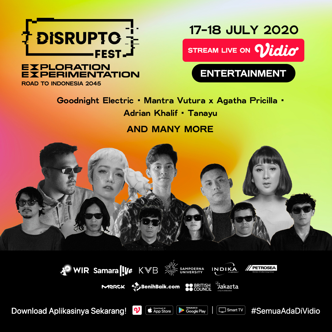 vidio's tweet photo. Kali ini giliran #DisruptoFest menghadirkan musisi-musisi Indonesia pada sesi entertainment.
Pastikan untuk menyaksikan Disrupto Fest 2020 melalui livestream di aplikasi Vidio, gratis di https://t.co/OJ904lBkGM
#SemuaAdaDiVidio #disrupto #disruptofest2020 https://t.co/zOISjMQFCC