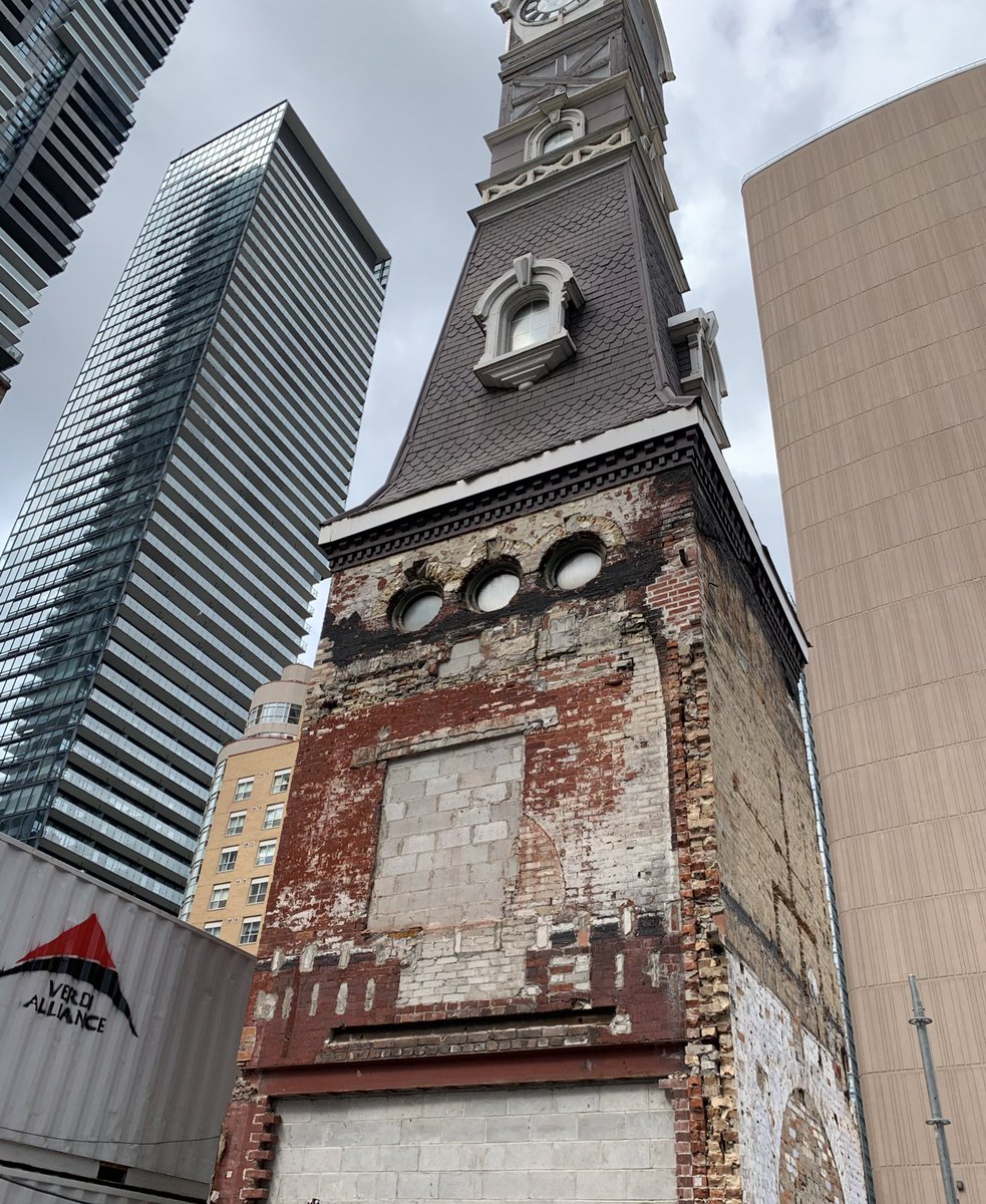 This tower dates from an 1872 firehall. The site later housed the St. Charles Tavern, a landmark of queer Toronto. Tower to be folded into a new condo 19/