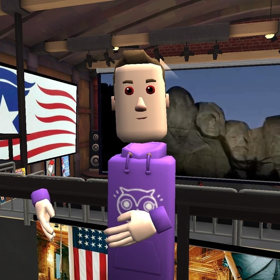 thedonaldvr's tweet photo. The rally starts at 8pm PST!! #TrumpRally #TrumpVR #KAG2020 #altspacevr #vr #MAGA https://t.co/UHVDJYRBRG