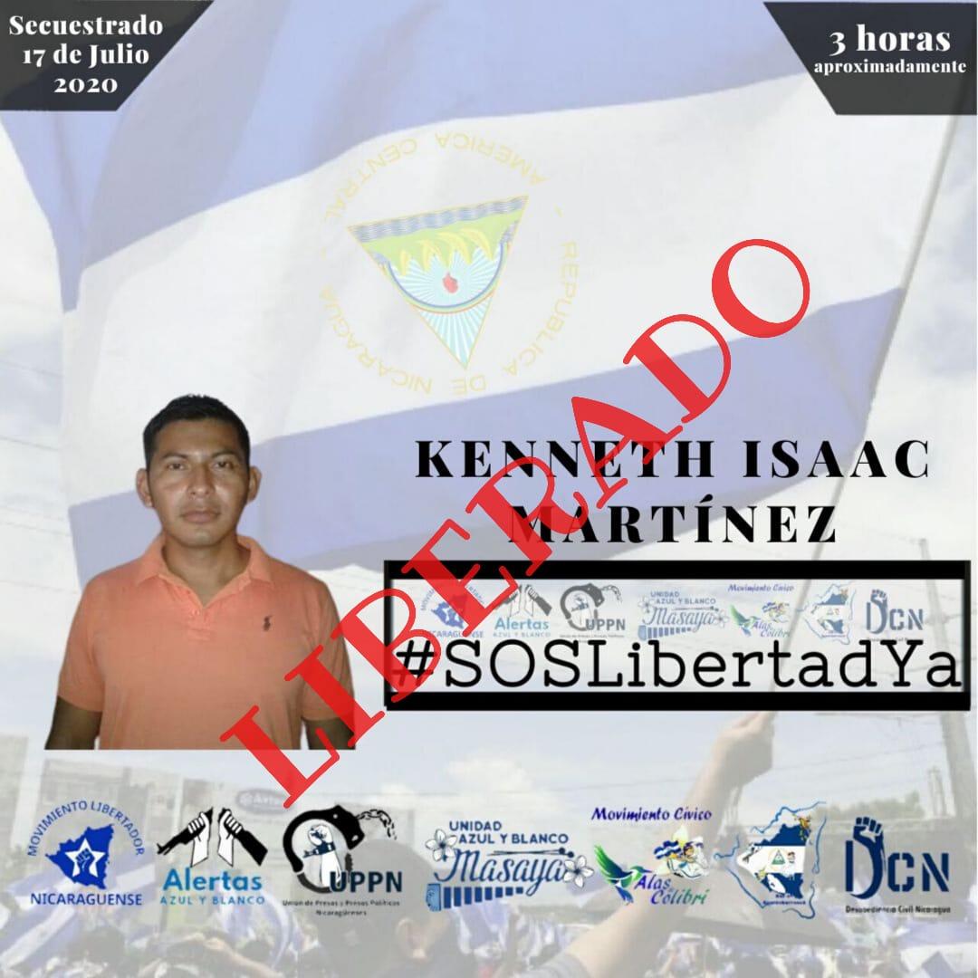 AzulyBlancoMasa's tweet photo. Después de al menos 4 horas de ser detenidos sin haber cometido ningún delito fueron puesto en libertad ambos ciudadanos.

¡Basta de secuestros arbitrarios!

#SOSLibertadYa 
#SOSNicaragua https://t.co/KJMUerwg5Q