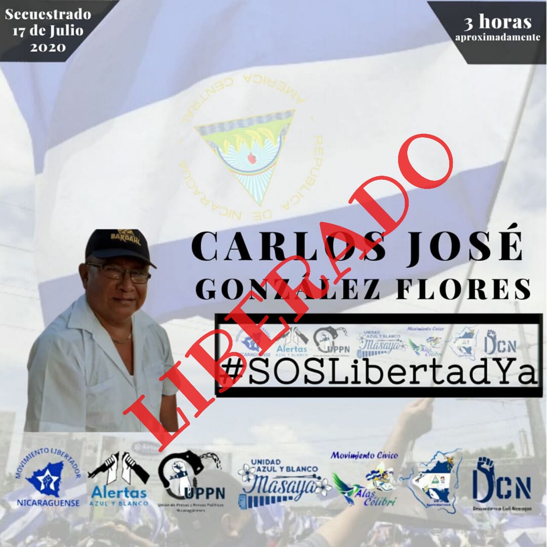 AzulyBlancoMasa's tweet photo. Después de al menos 4 horas de ser detenidos sin haber cometido ningún delito fueron puesto en libertad ambos ciudadanos.

¡Basta de secuestros arbitrarios!

#SOSLibertadYa 
#SOSNicaragua https://t.co/KJMUerwg5Q