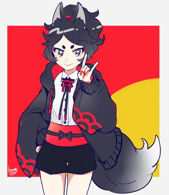 黒狐ちゃんもいるよ
#創作 