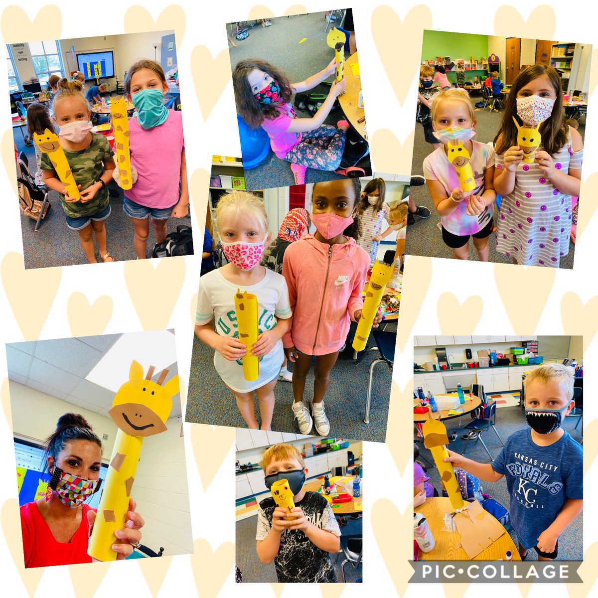 Summerblair32's tweet photo. We had a lot of fun learning about giraffes today! #GVSOAR2020 #gveaglesstrong https://t.co/yYZ8btUiHp