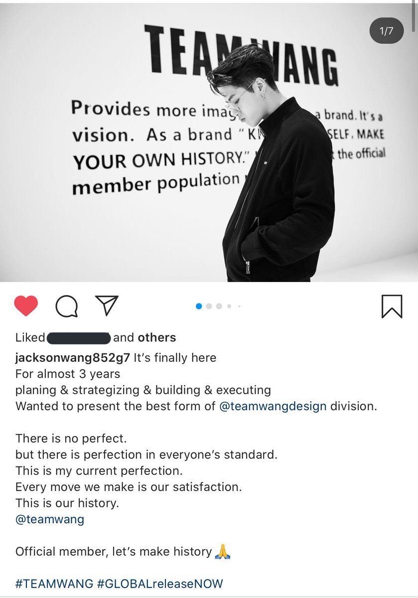 JacksonWGlobal's tweet photo. [#JACKSTAGRAM] 200718

“There is no perfect. but there is perfection in everyone’s standard. This is my current perfection. Every move we make is our satisfaction. This is our history.”

#TEAMWANGdesign #TEAMWANGtheoriginal #JacksonWang #王嘉尔 #잭슨 #TEAMWANG #GOT7 https://t.co/LFuVsxHZbw