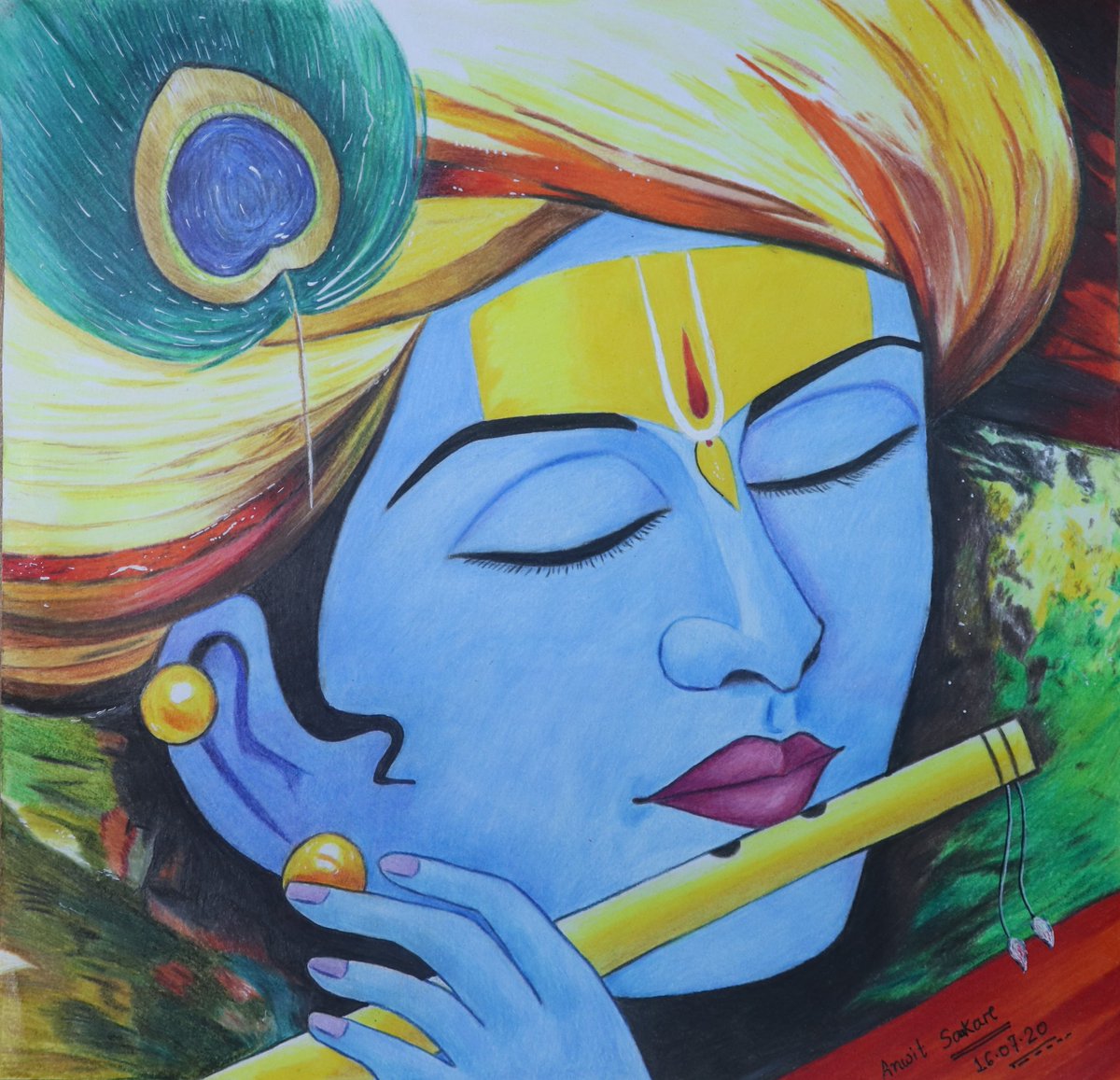 ArtwithAnwit's tweet photo. Drawing: Krishna 
#art #artist #artwork #artista #drawing #janmashtami https://t.co/MoEPZndUMm