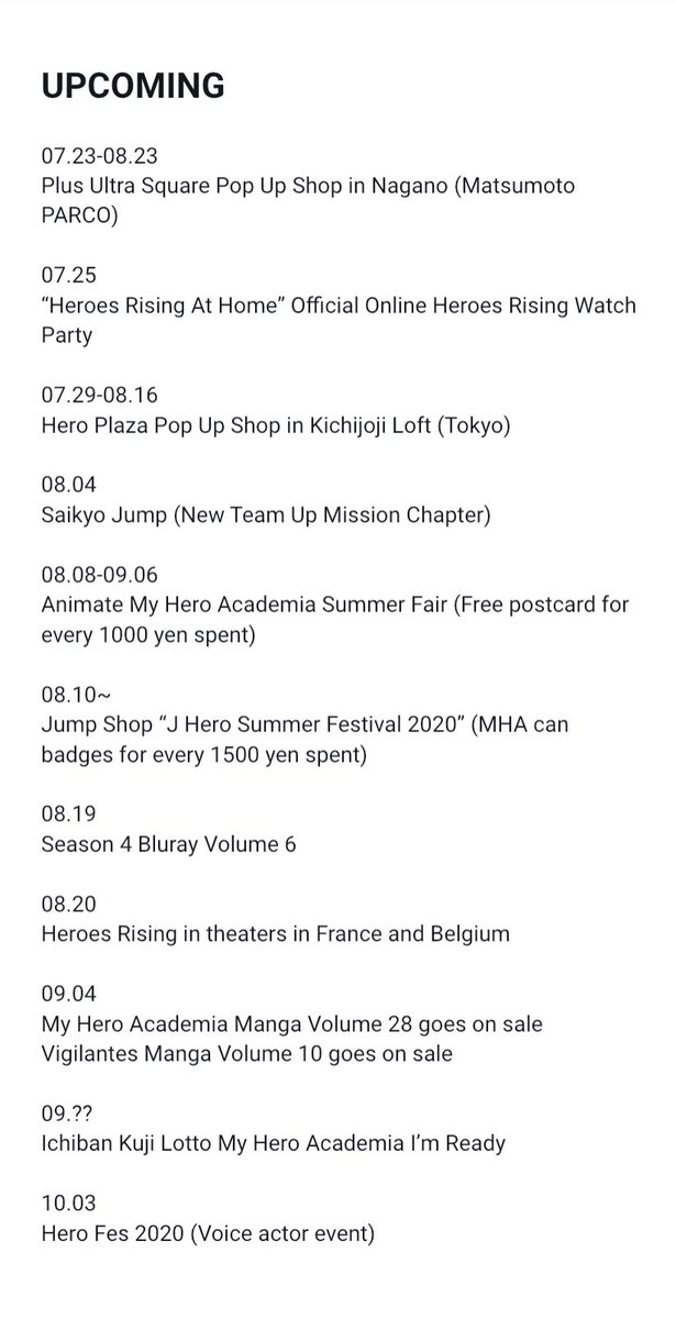 ｼﾌﾞﾔｽﾏｯｼｭ Updated Upcoming And Ongoing Major Mha Related Japan Release Campaign Event List For Looking Forward To Volume 28 And Hero Fes Always Wear A Mask