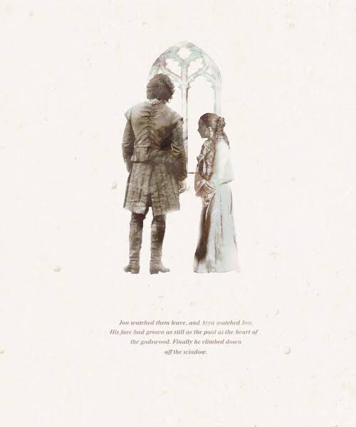 jonarya_'s tweet photo. Jon watched them leave, and Arya watched Jon. His face had grown as still as the pool at the heart of the godswood. #Jonrya #JonArya #JonSnow #AryaStark #ASOIAF #GameOfThrones https://t.co/I4YF5iLXxt
