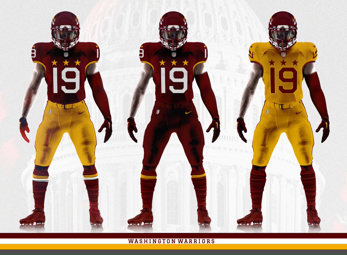 caylecd's tweet photo. Hail To The #Warriors
A #RedskinsRebrand inspired by the rich symbols of the city and traditional clean-line design. 
@sportslogosnet @andrewmlind 

#HTTW #ForTheWin #WashingtonWarriors #NFL https://t.co/s7rgCdt9AT