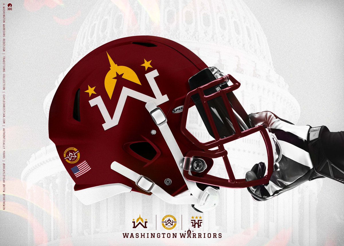 caylecd's tweet photo. Hail To The #Warriors
A #RedskinsRebrand inspired by the rich symbols of the city and traditional clean-line design. 
@sportslogosnet @andrewmlind 

#HTTW #ForTheWin #WashingtonWarriors #NFL https://t.co/s7rgCdt9AT