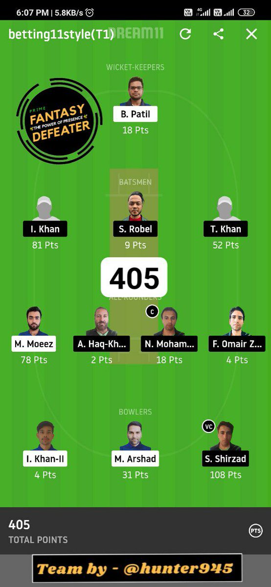 FantasyDefeater's tweet photo. 🔃Winning is a hobby here 🎉🎉🎉
Join to defeat all :- https://t.co/Xgo9tQUKdN

Follow : @Fantasydefeater

#WZCvsLKP #t10 #Dream11 https://t.co/rKe84TSYW7