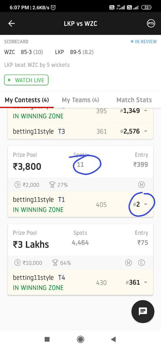 FantasyDefeater's tweet photo. 🔃Winning is a hobby here 🎉🎉🎉
Join to defeat all :- https://t.co/Xgo9tQUKdN

Follow : @Fantasydefeater

#WZCvsLKP #t10 #Dream11 https://t.co/rKe84TSYW7