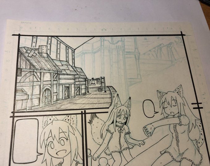 ECO漫画ペン入れ中。
背景描くの楽しい。
ダウンタウンの外れっぷちだよ。
#econline 