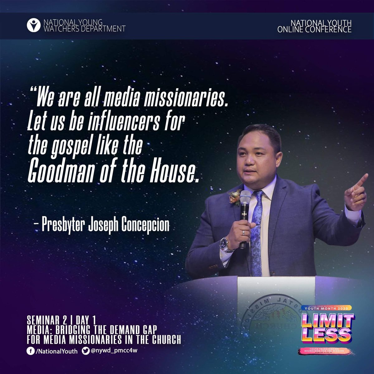 iywd_4w's tweet photo. We praise and glorify God for equipping the church’s young people with words of truth and wisdom. Here are a few words of power taken during the first day of the National Youth Online Conference. Glory to God!
#NationalYouthOnline #YouthMonth2020 #YWLimitless #NYWD #PMCC4W https://t.co/71aZERQYtq